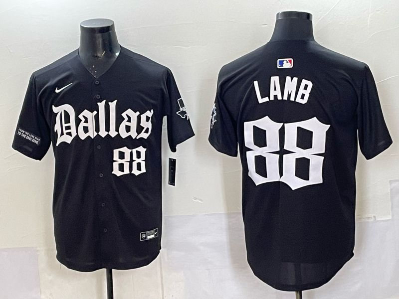 Men 2025 Nike Dallas Cowboys #88 Lamb Black 5th generation Joint Name Limited NFL Jersey 010